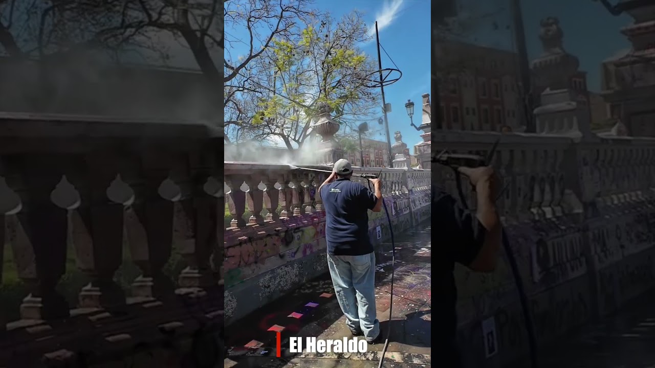 Comienzan limpia de pintas del 8M en Aguascalientes