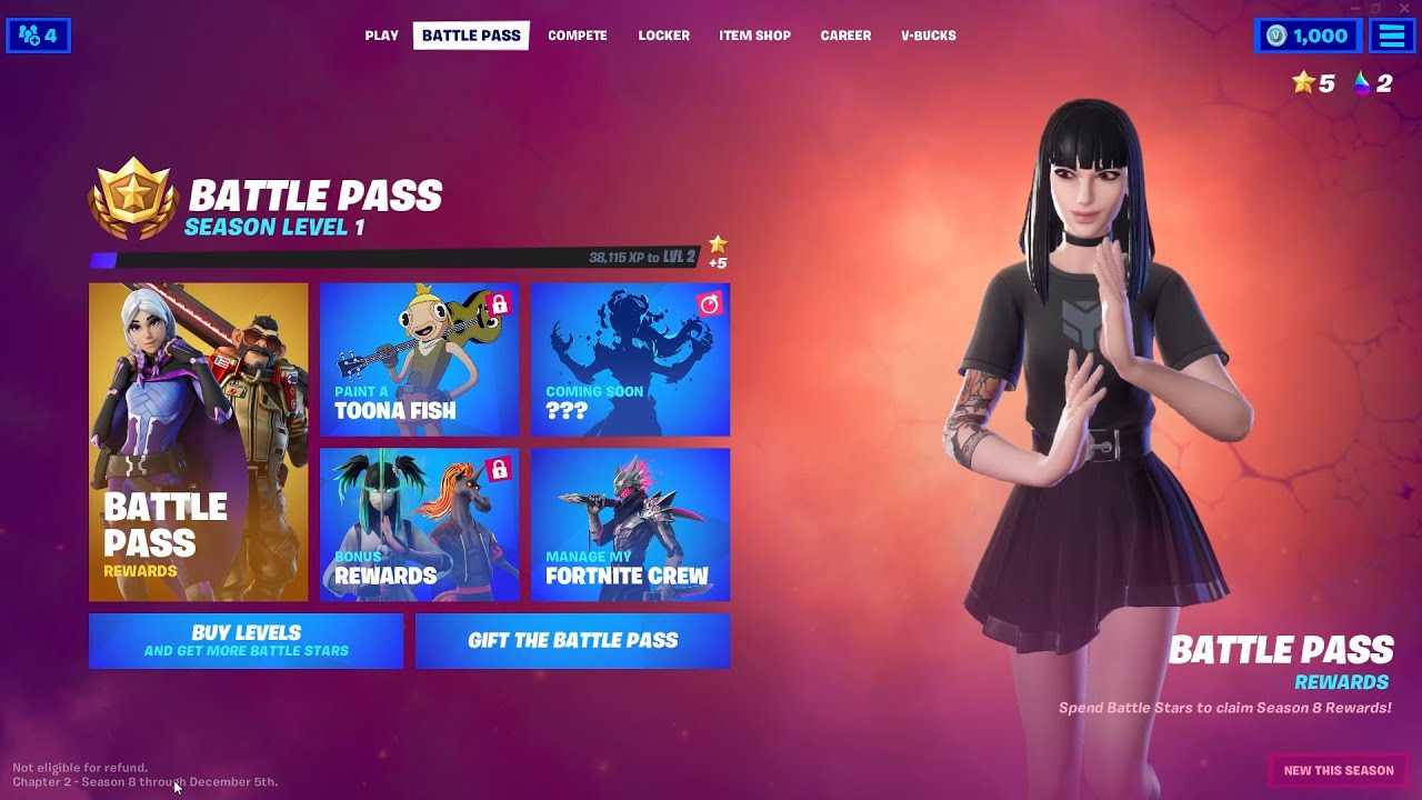 Fortnite Chapter 2 Season 8 (PC) All Battle Pass Skins (No Commentary)