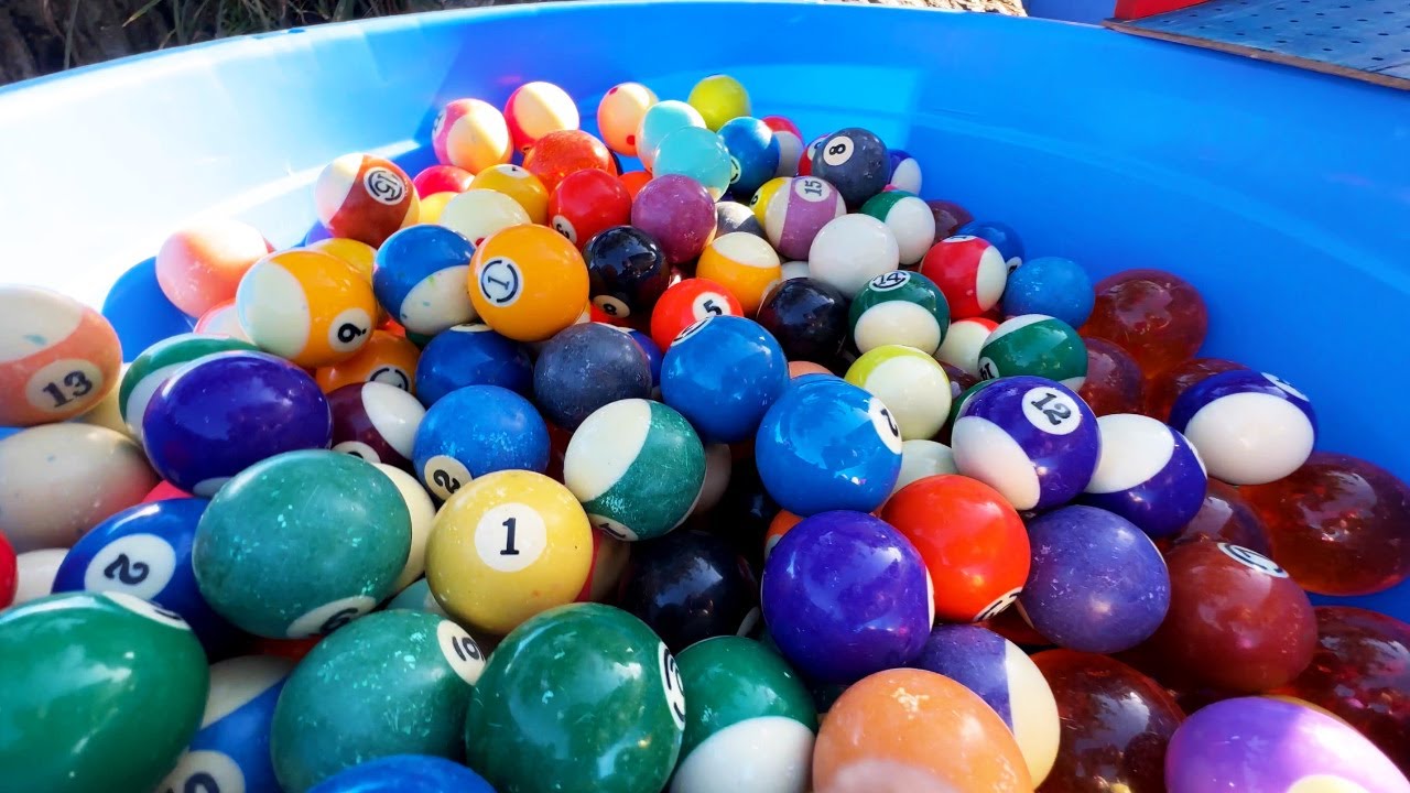 Giant PVC pipe tunnel + rain gutter billiard ball ASMR