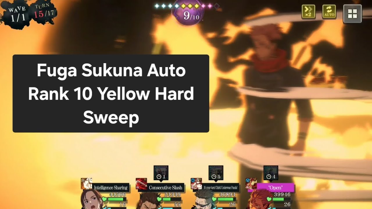 Fuga Sukuna Auto Yellow Hard Sweep (Rank 10) | Jujutsu Kaisen Phantom Parade Global