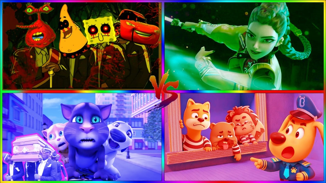 Spongebob vs Kpop Demon Hanter vs Talikng tom vs Sherif dablador Tiles hop