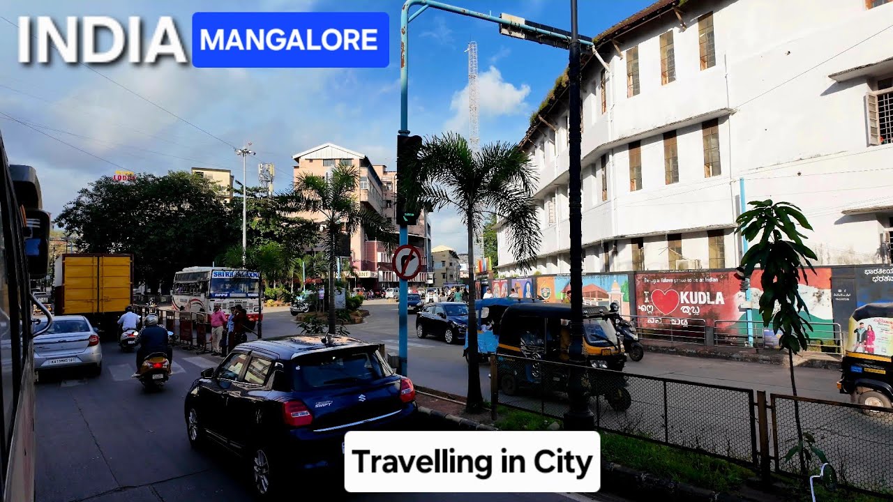 Exploring Mangalore by Bus | From State Bank to Kulashekara |MANGALORE CITY 4K #travel #mangalore