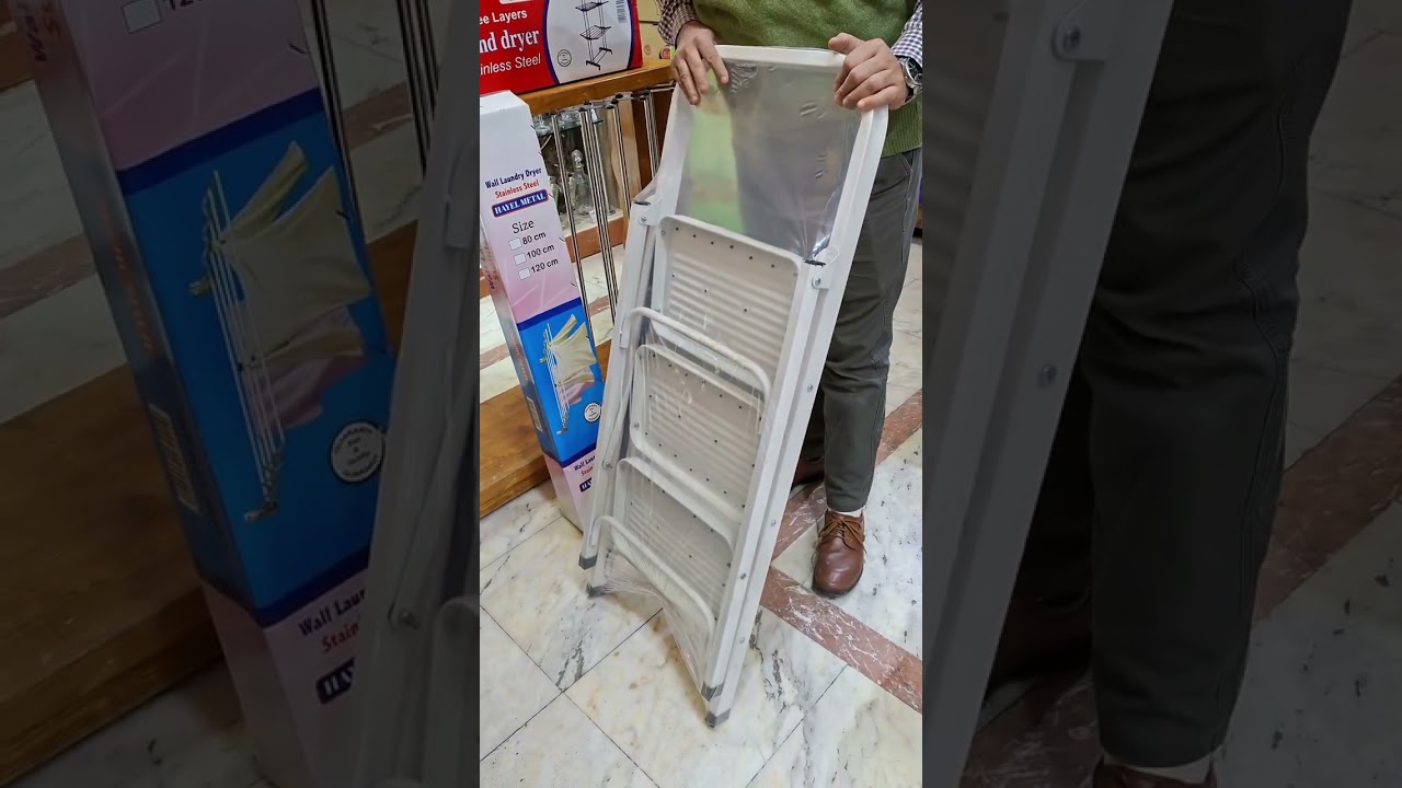 سُلّم 3 دور 🪜منشر استاند 3 دور 👕منشر حائط بسوستة 🧺