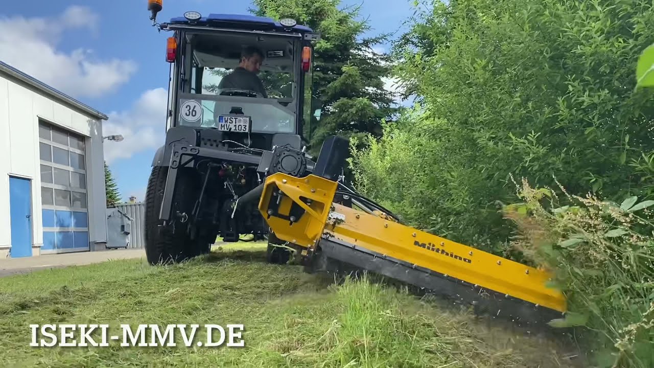 Iseki TH5420 mit Müthing MU-FM/S Seitenmulcher für Böschungen