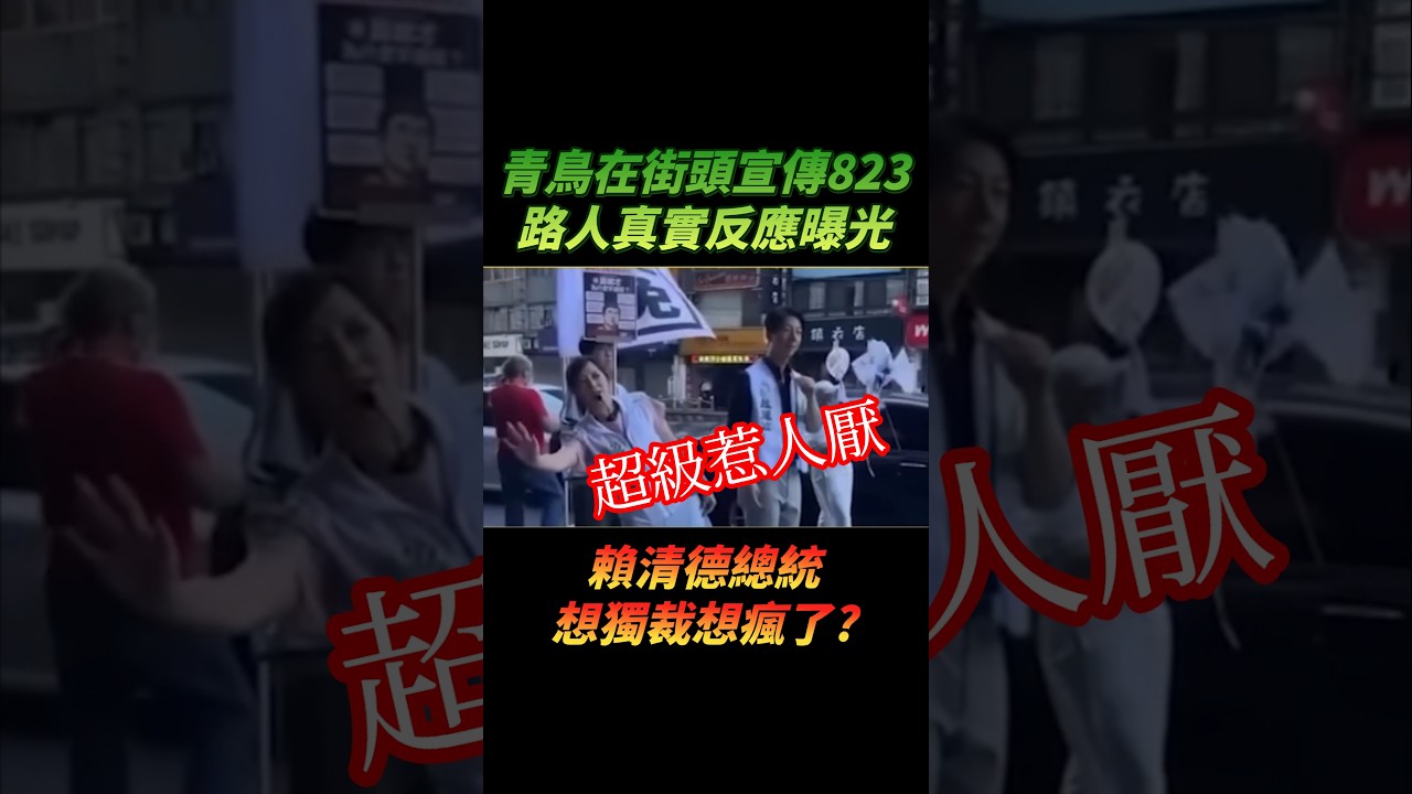 民進黨罷團、青鳥宣傳823，路人真實反應曝光，大罷免大失敗 #搞笑 #大罷免 #民進黨 #青鳥 #賴清德
