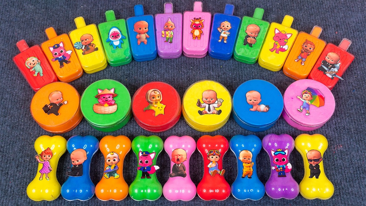Pinkfong Slime Rainbow💖 Fun with JJ, TomTom Finding Hidden Slime & Glitter Eggs Satisfying ASMR🌈