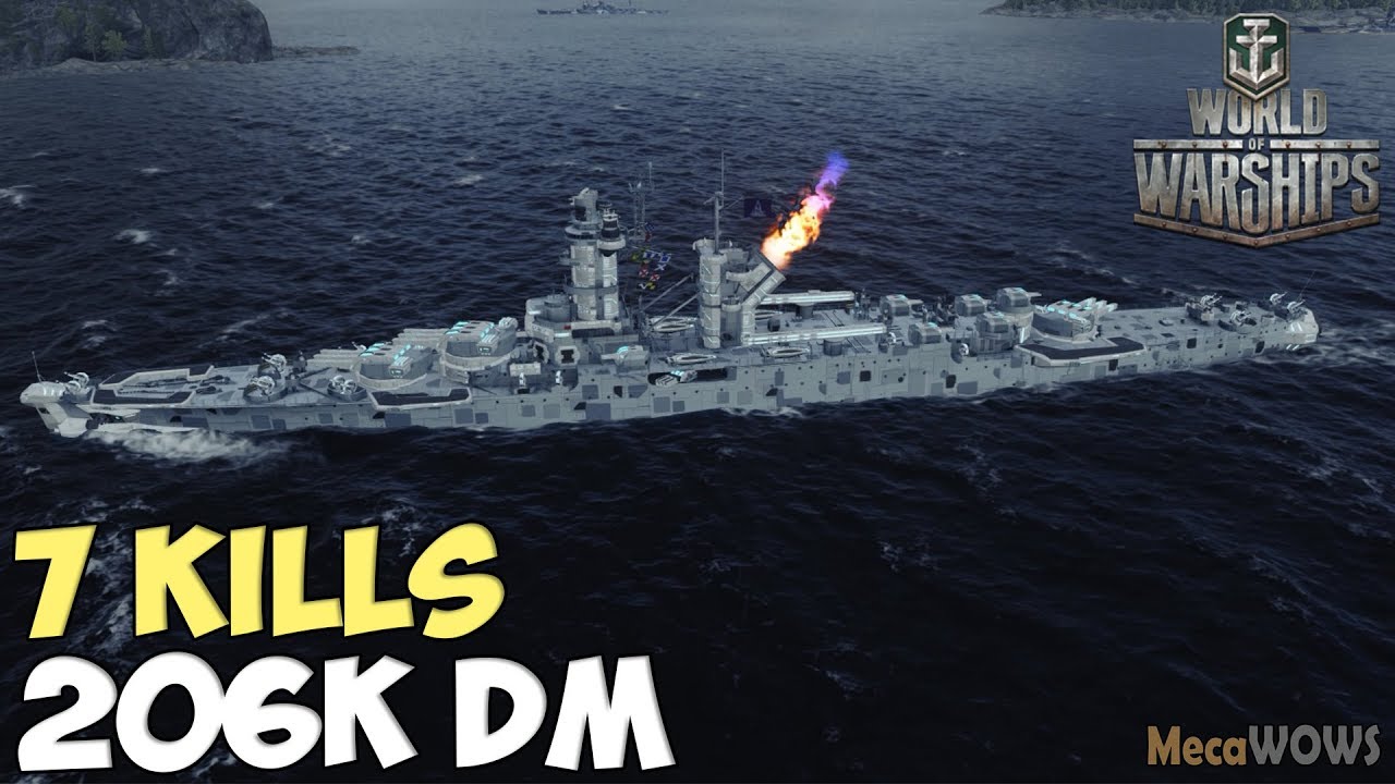 World of WarShips | Saint-Louis | 7 KILLS | 206K Damage - Replay Gameplay 4K 60 fps