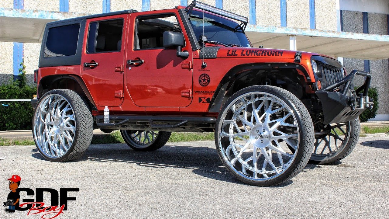 Jeep Wrangler on Brush Forgiato Blocco 32" Wheels (HEAVY MUSIC}