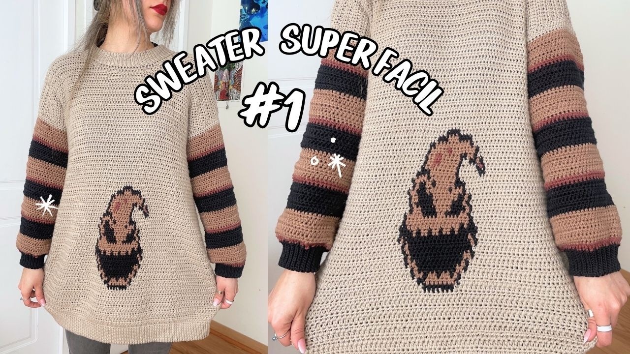 ¡Crea un Suéter Único! Toque Mágico Oogie Boogie en Pixel Art - PARTE 1 | Tutorial Hebras Crochet