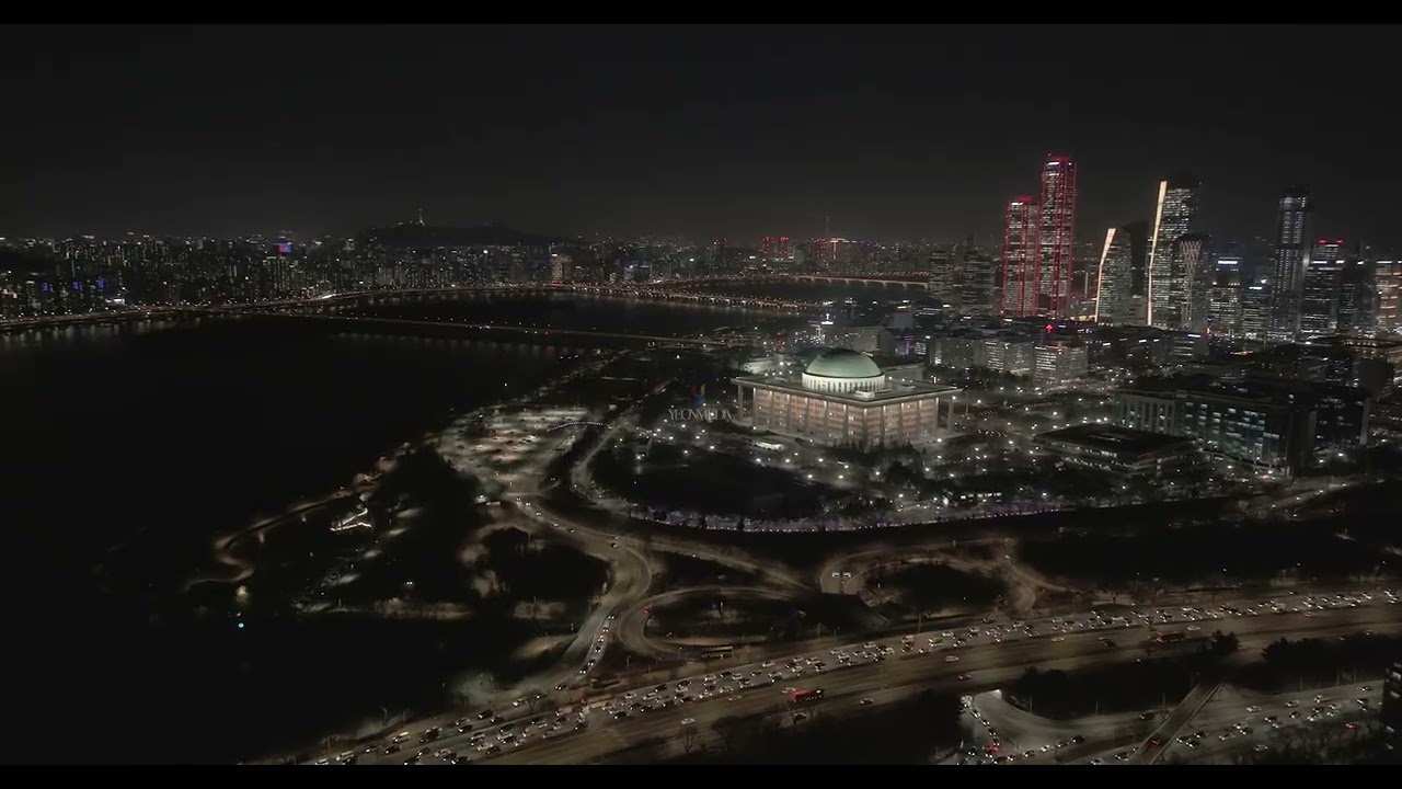 [5K] 서울의 야경, 밤 항공 촬영 17