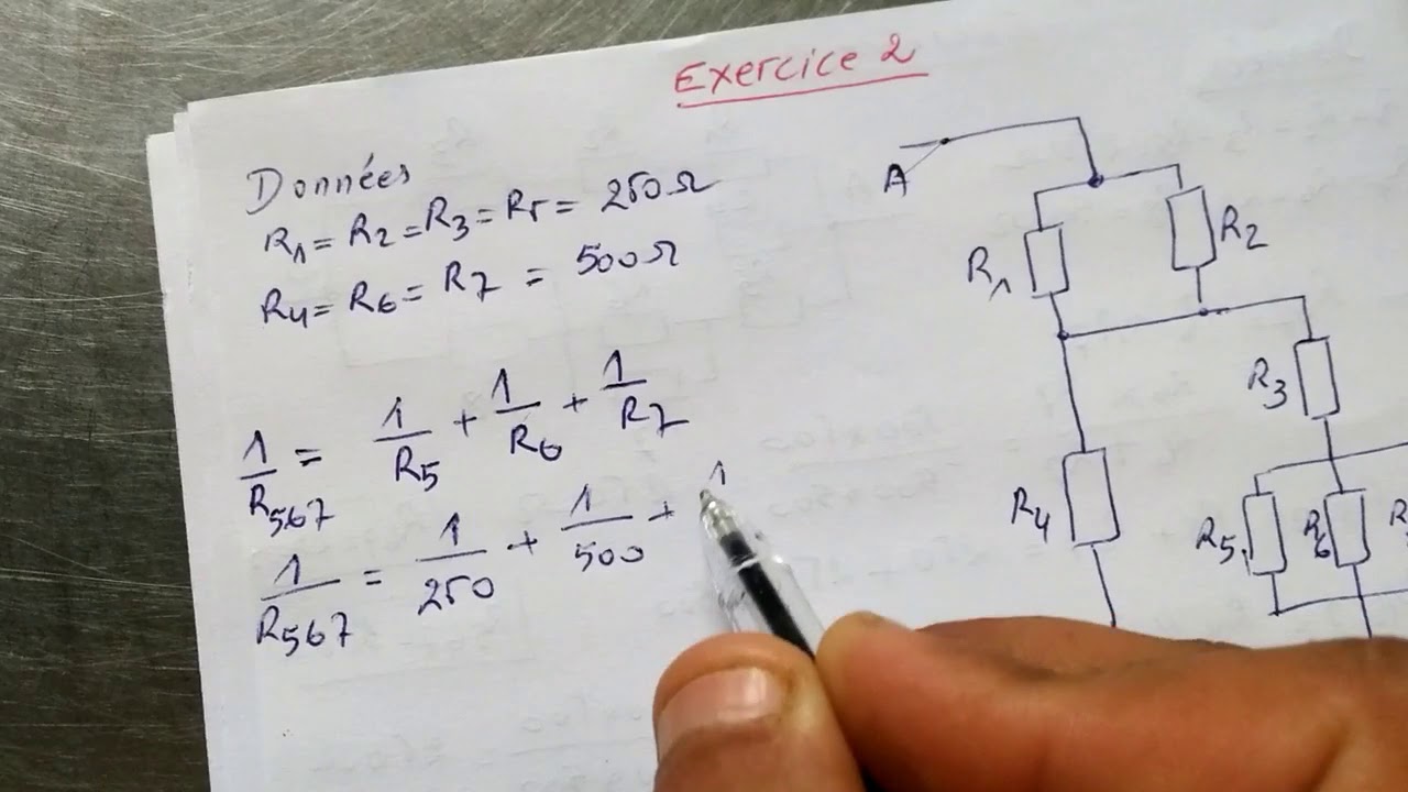 Exercice  résistance équivalente #Analyse des circuits a courant continu (partie 10)