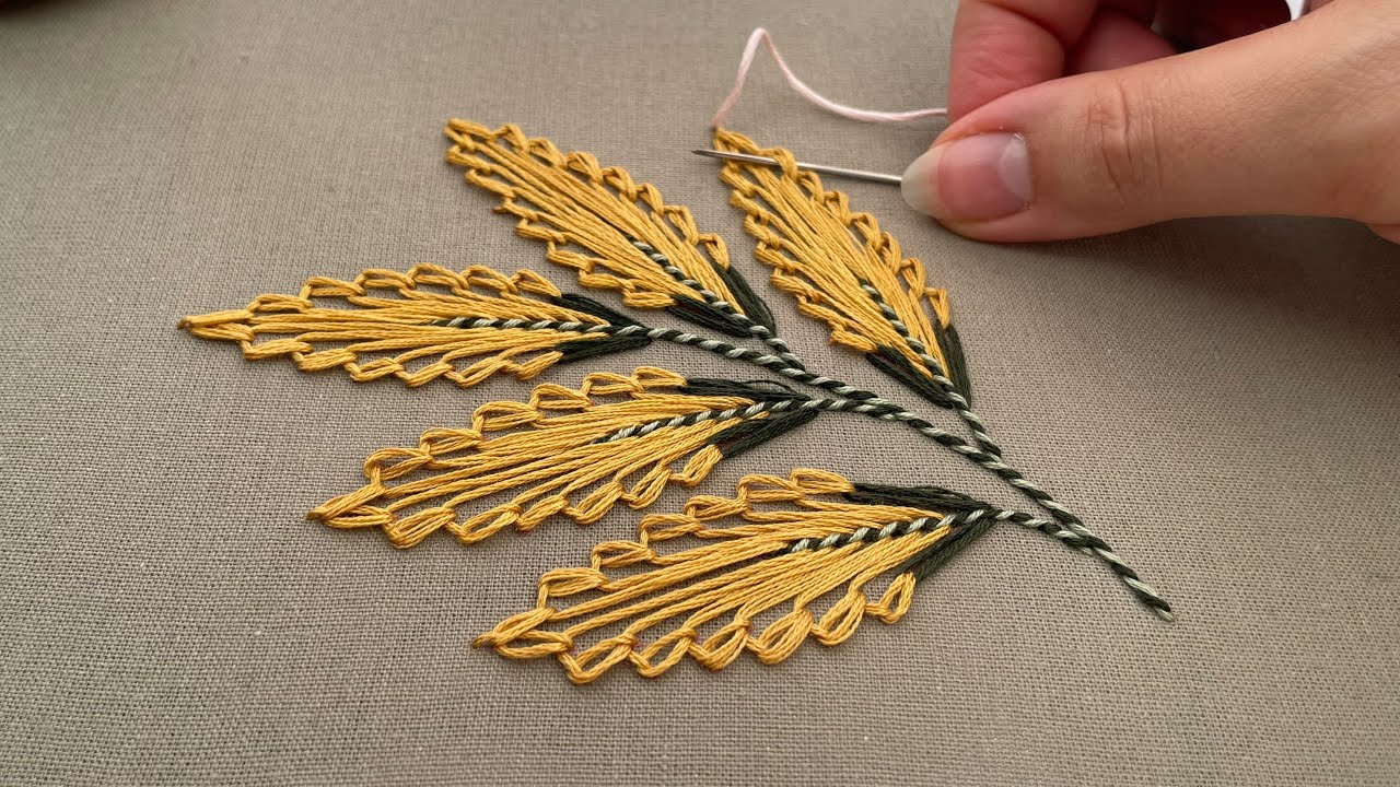 Creative Leaf Embroidery Idea Using Blanket Stitch | Simple Hand Embroidery Design