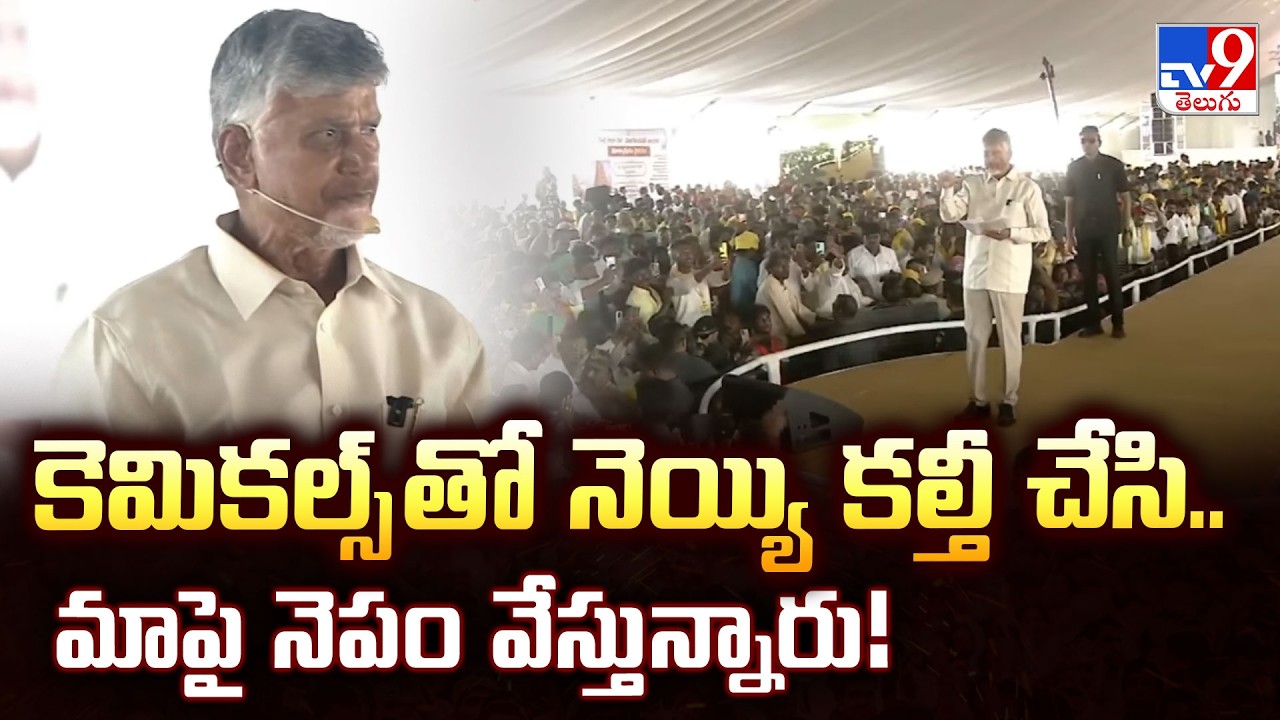 కెమికల్స్ తో నెయ్యి కల్తీ చేసి.. మాపై నెపం వేస్తున్నారు! : AP CM Chandrababu Naidu | AP Politics-TV9