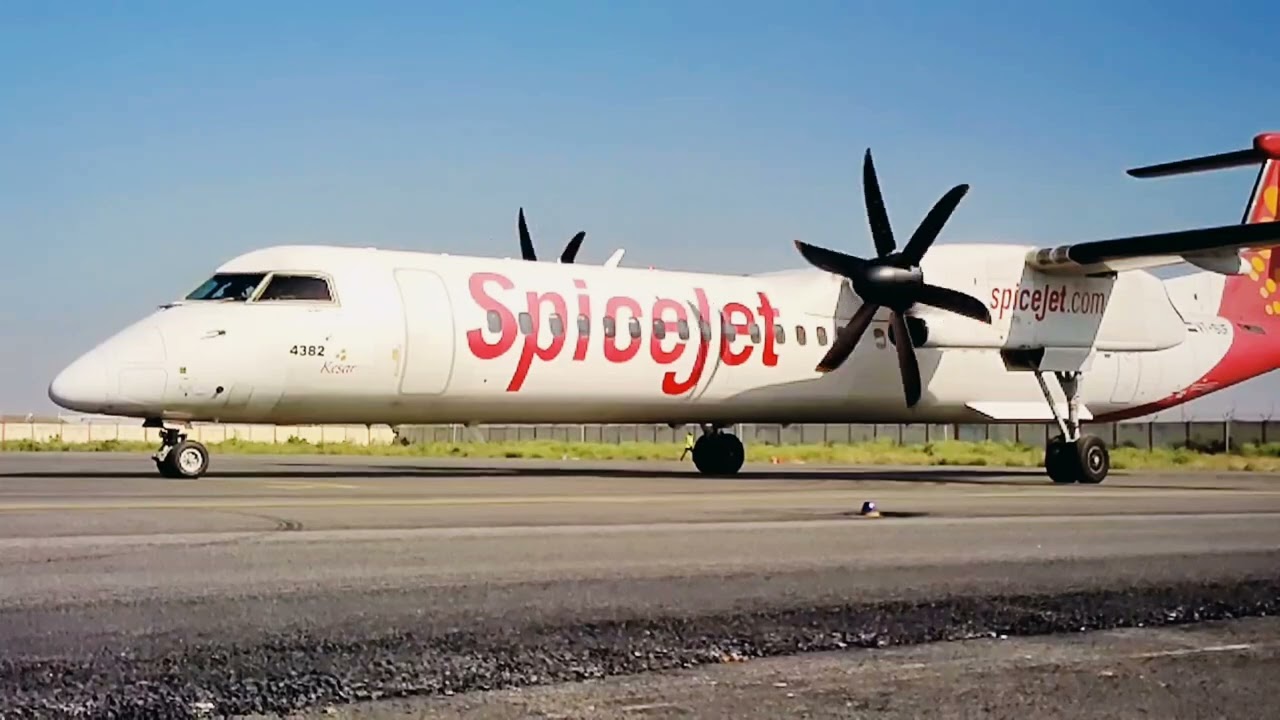 Spicejet Airlines Bombardier Q400 Gwalior Airport 