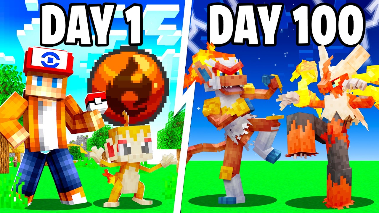 I Spent 100 Days as a FIRE ONLY TRAINER in Pok&eacute;mon Minecraft Against my Rival! (Duos Cobblemon)