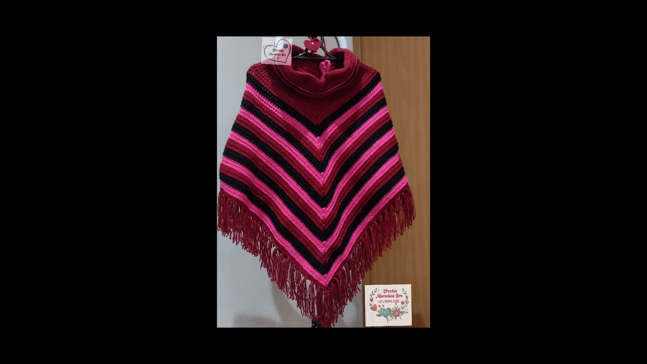 Poncho feminino em croch&ecirc; conclu&iacute;do! pra vc se inspirar em meu trabalho 🪡🧶