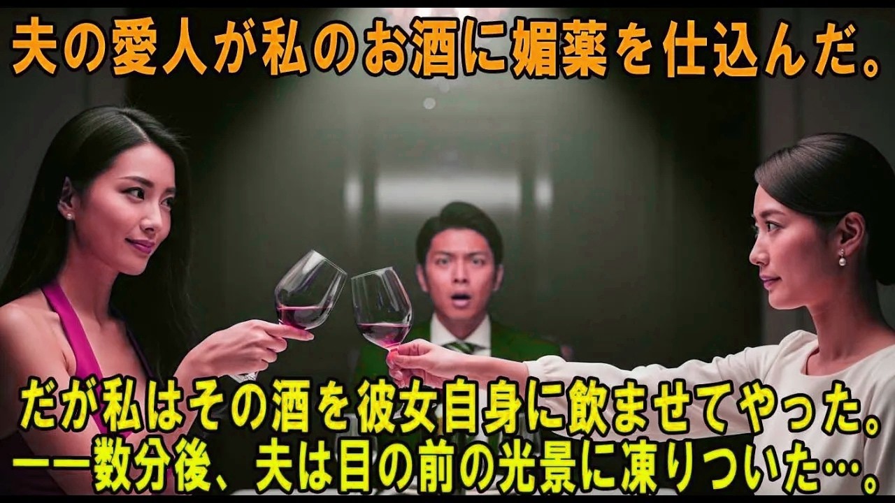 夫の愛人が私のお酒に媚薬を仕込んだ。だが私はその酒を彼女自身に飲ませてやった。――数分後、夫は目の前の光景に凍りついた…#感動実話 #AIストーリー