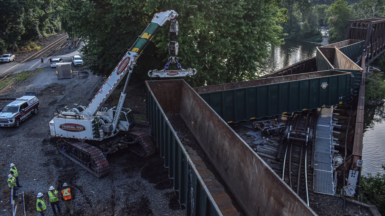 Norfolk Southern Train Derailment and Cleanup - Bethlehem, PA (7/5/24)
