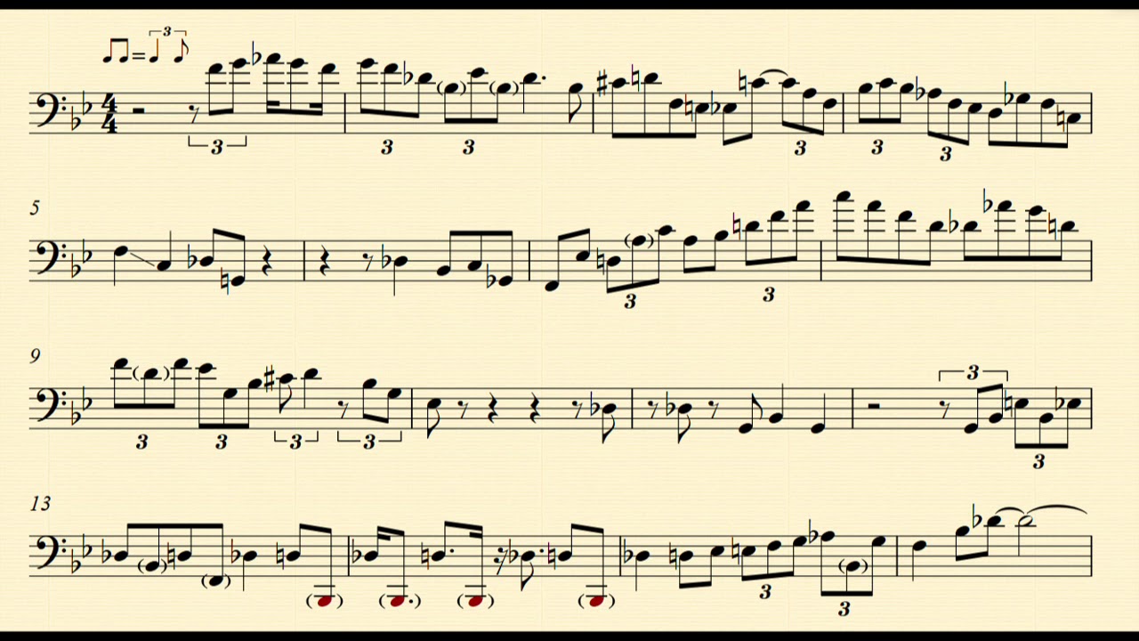 Ido Meshulam's Blues Trombone Solo - Transcription by Itay Singer