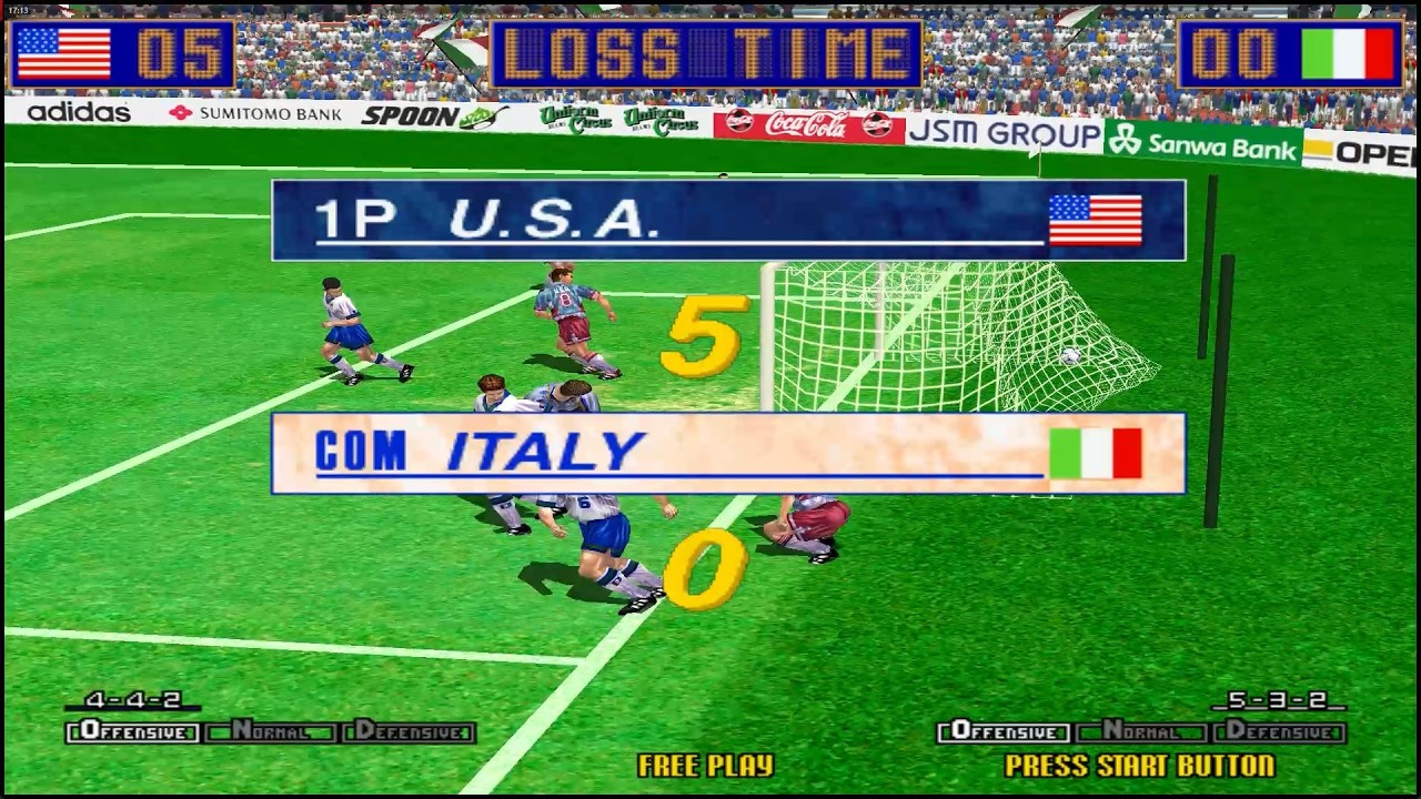 Virtua Striker 2 ver. '98 - USA Playthrough - Arcade Mode