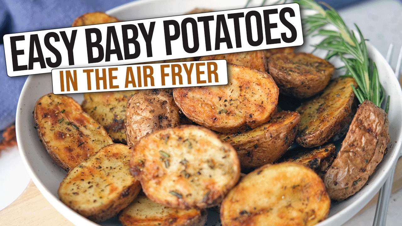 Easy Air Fryer Baby Potatoes [with Rosemary]