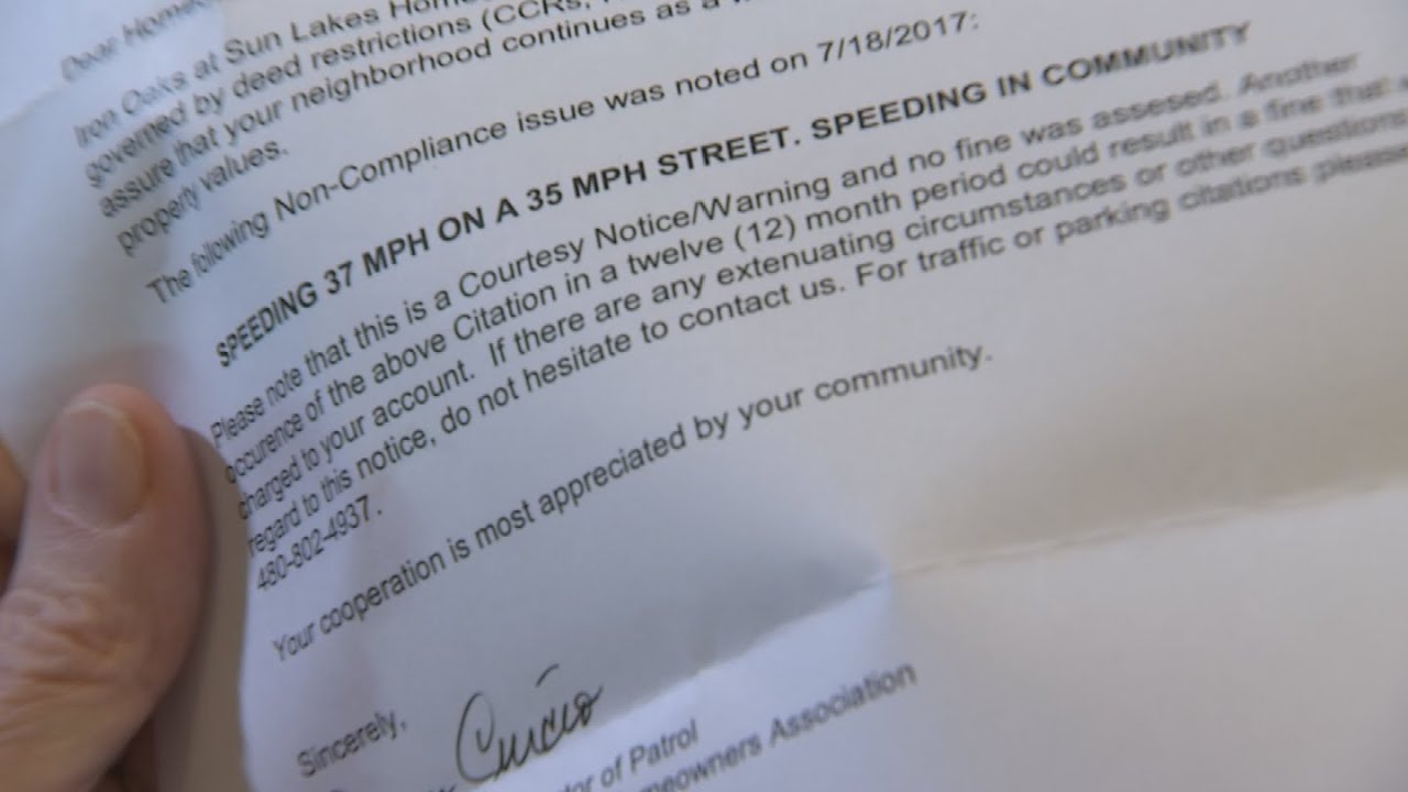 Can Arizona HOAs issue you a speeding ticket?