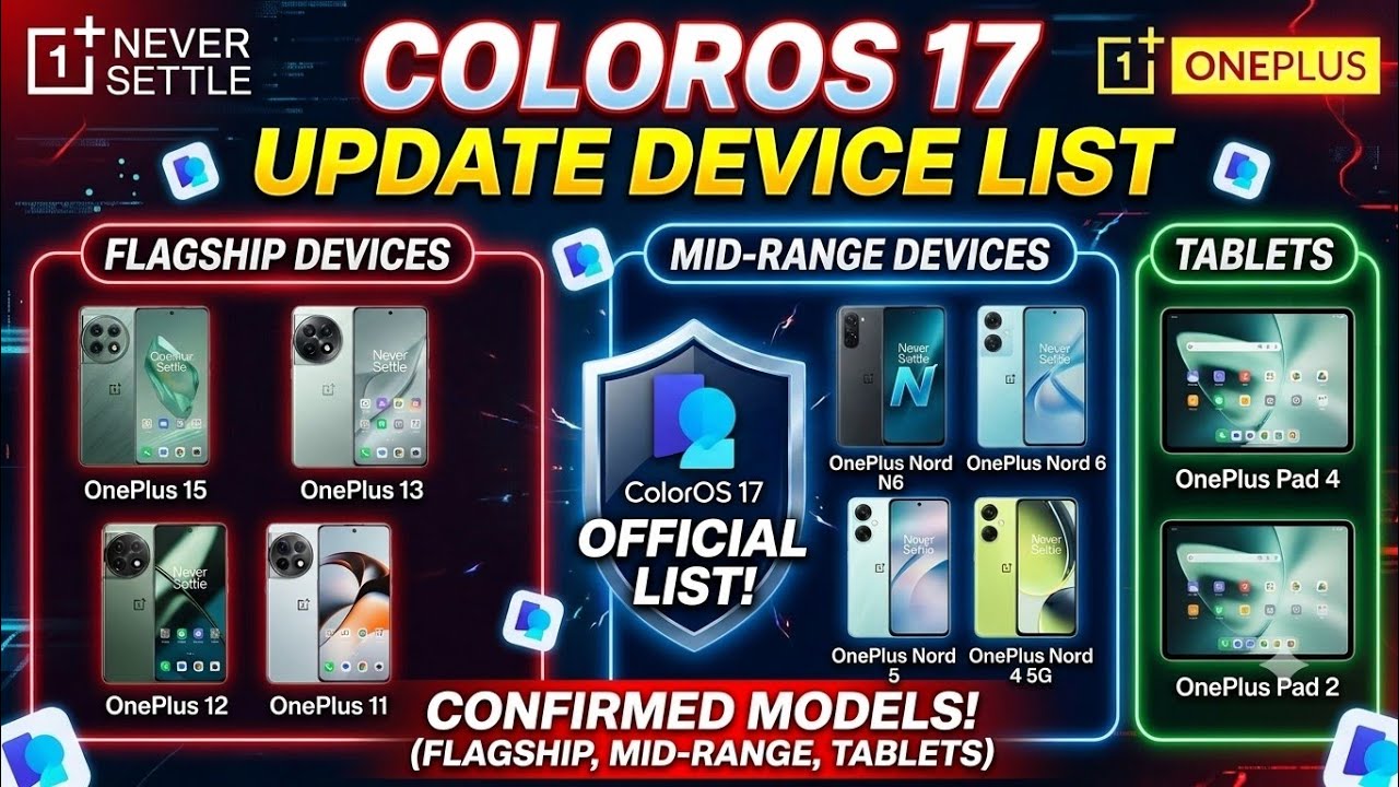 Goodbye OxygenOS! OnePlus ColorOS 17 Update List (15, 13, Nord 6 & More)