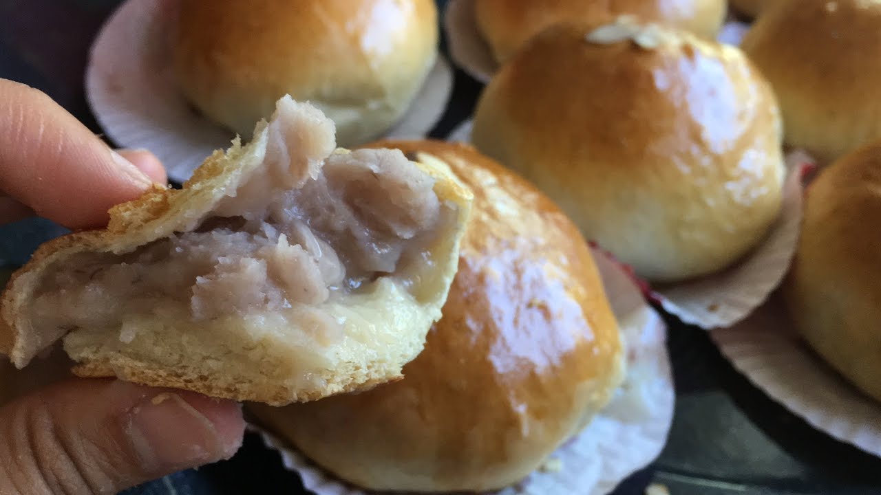 How to Make Taro Bread (taro paste) | Tangzhong Method