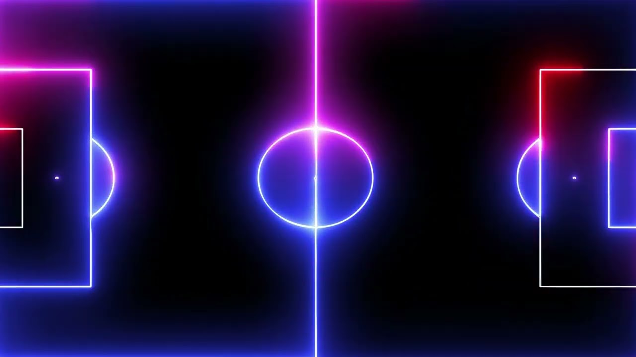 Neon soccer area Football stadium with Neon Shiny lights