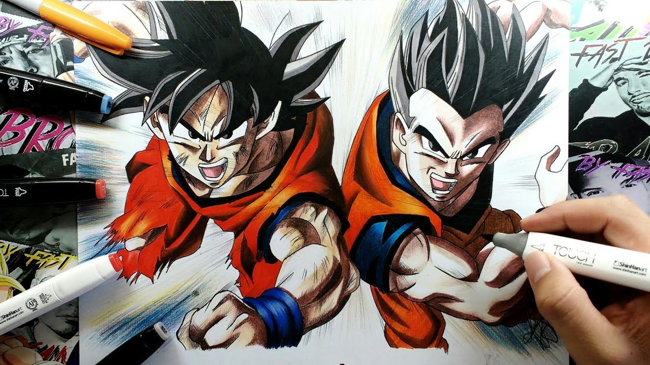 Dibujo de Goku y Gohan 