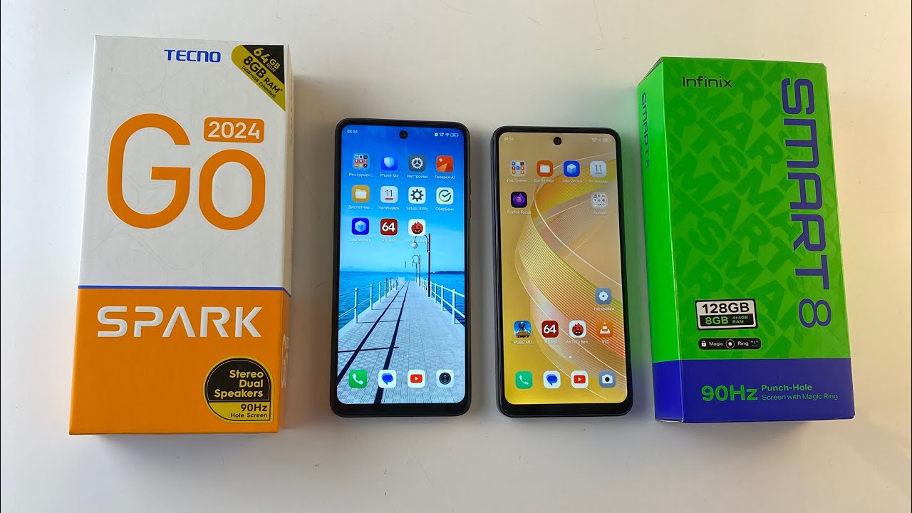 Сравнение Tecno Spark go 2024 vs infinix smart 8 смартфоны братья близнецы но очень шустрые до 100 $