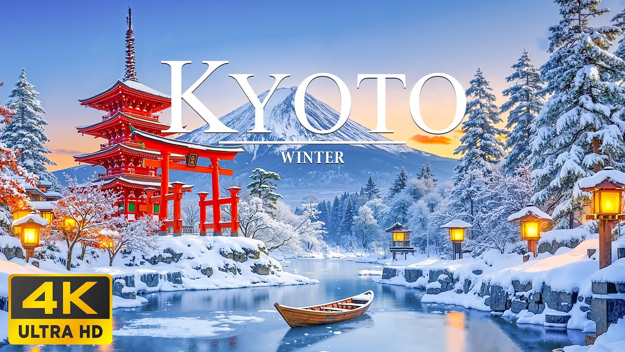 Peaceful Winter in Kyoto – Japan 4K UHD ❄️ Snowy Temples, Zen Gardens & Timeless Tranquility
