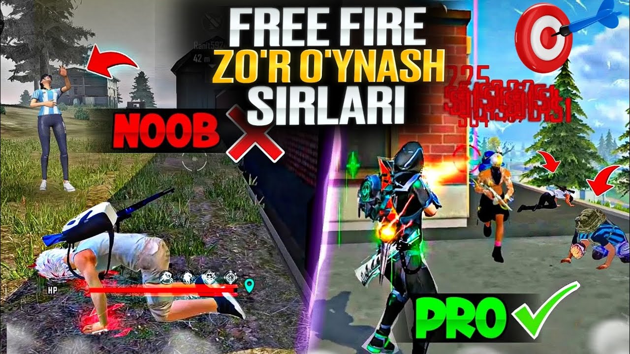 FREE FIRE ZO'R O'YNASH SIRLARI |NOOBDAN PROGA AYLANISH  | 4K PRINCE #freefire