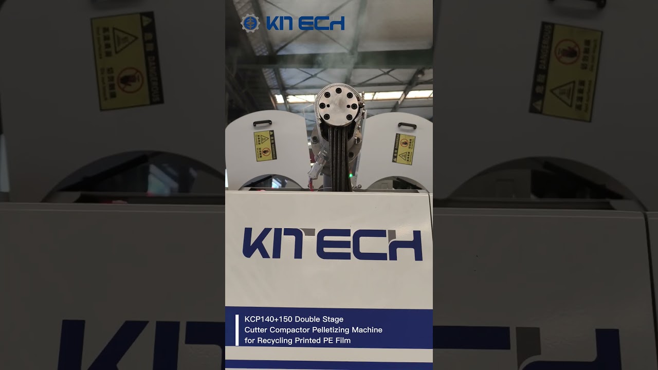 Successfully Tested: Kitech's KCP140+150 Pelletizer for Printed LDPE Film Recycling!  