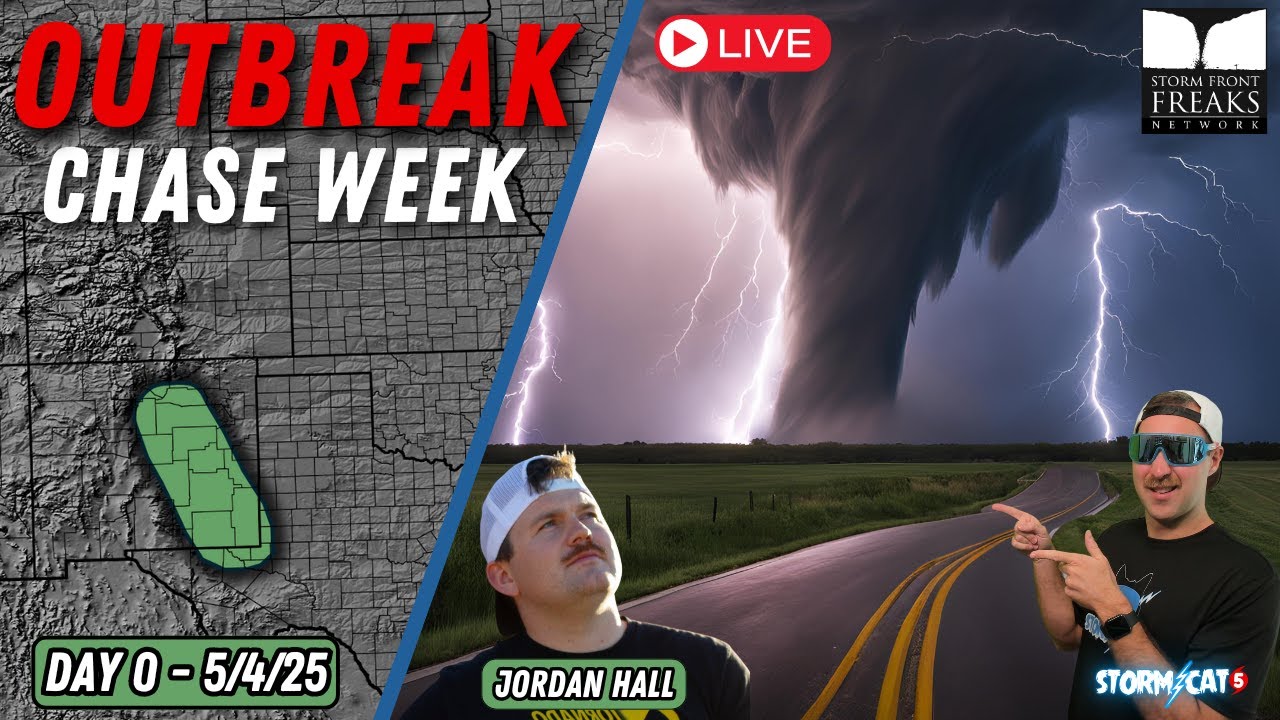 LIVE DAY 0 STORM CHASE MADNESS Riding along with Jordan Hall