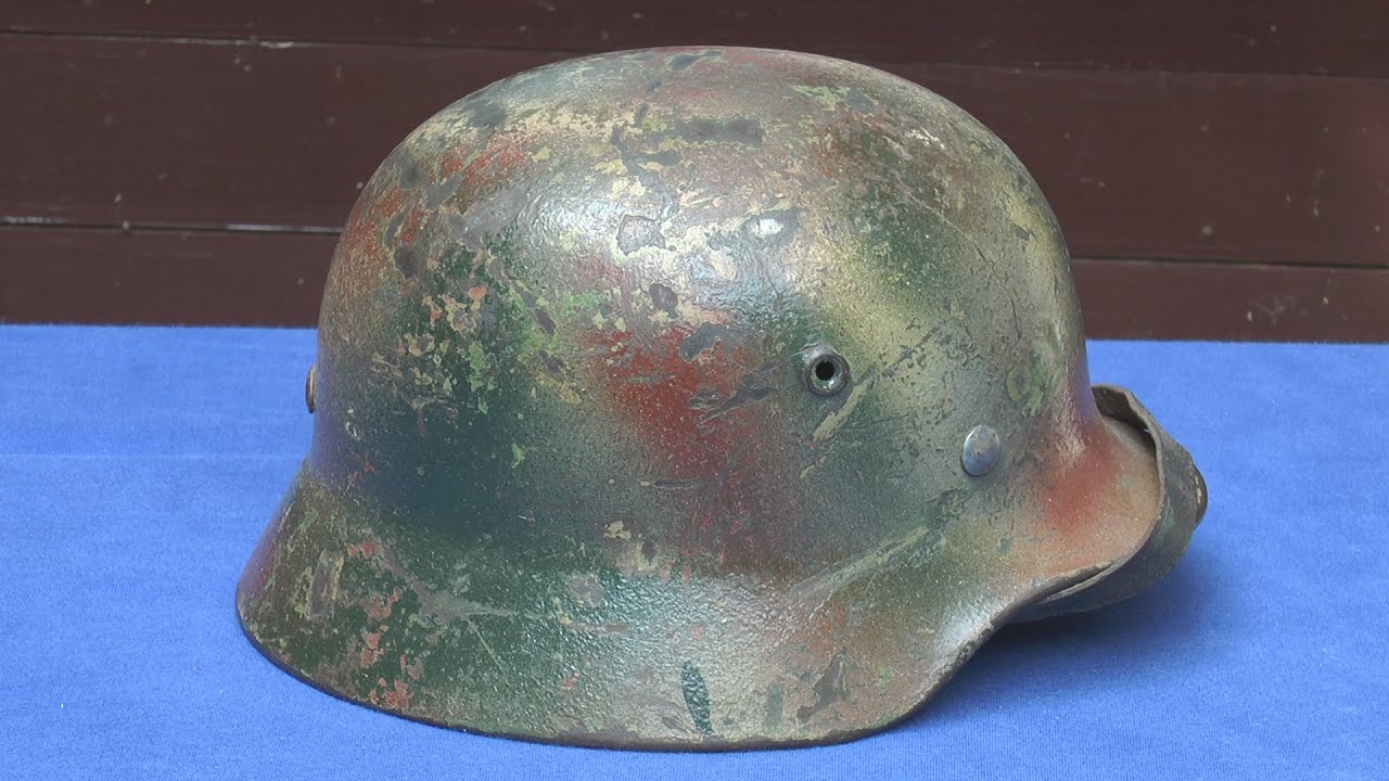 Original Normandy Camo helmet Review - German helmet M40