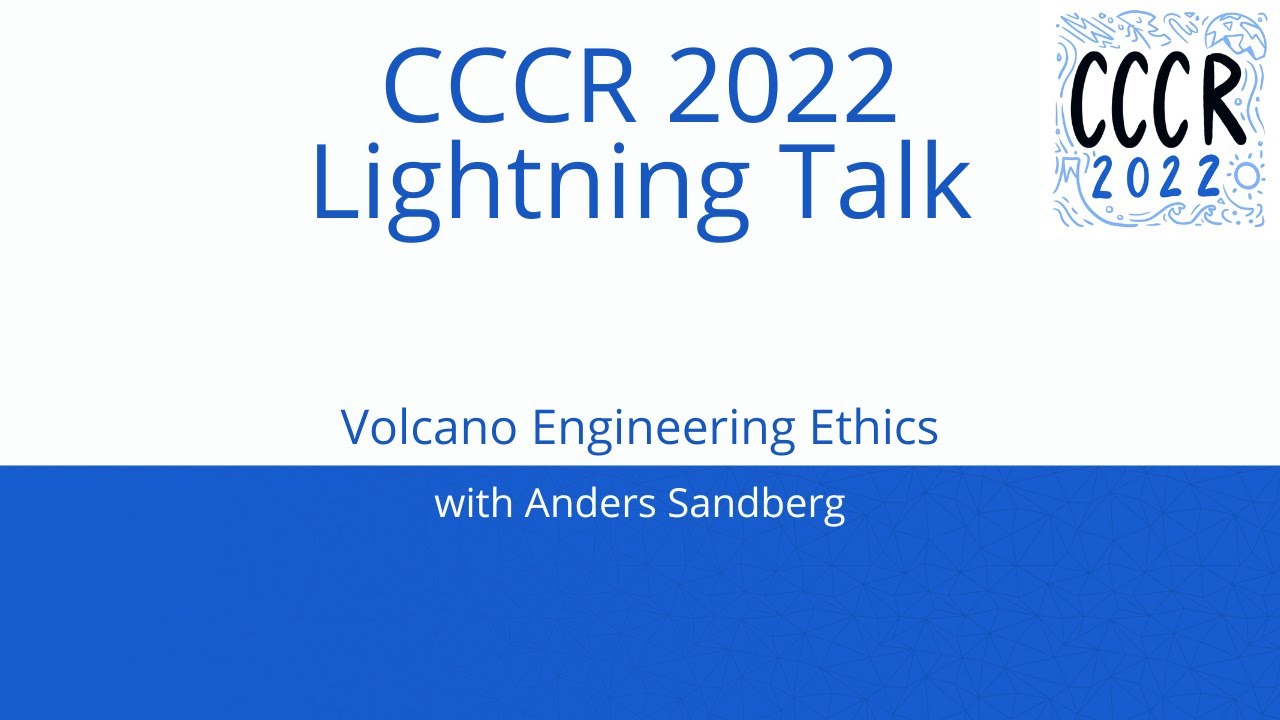 CCCR 2022 Lightning Talk: Anders Sandburg