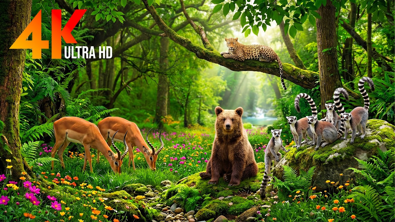 4K Wildlife Escape | Peaceful Nature & Beautiful Animals (Relaxing Sounds)