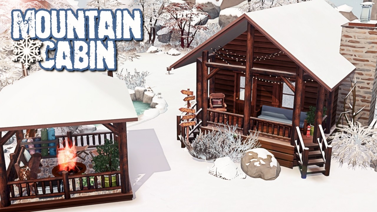 Скрытая горная хижина и горячие источники 🏔️ Зимняя сказка в коллаборации | The Sims 4: Быстрая п...