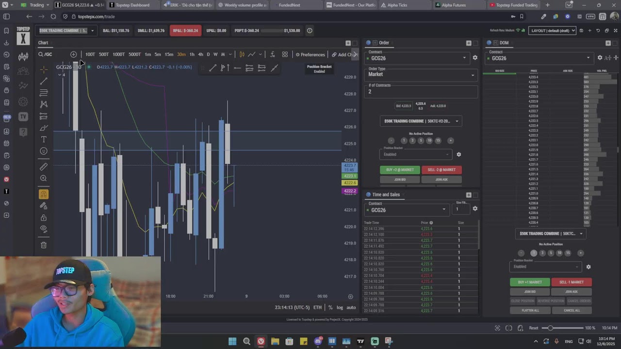 Topstep Funded Trading ( Taking Payout ) 12/08/2025
