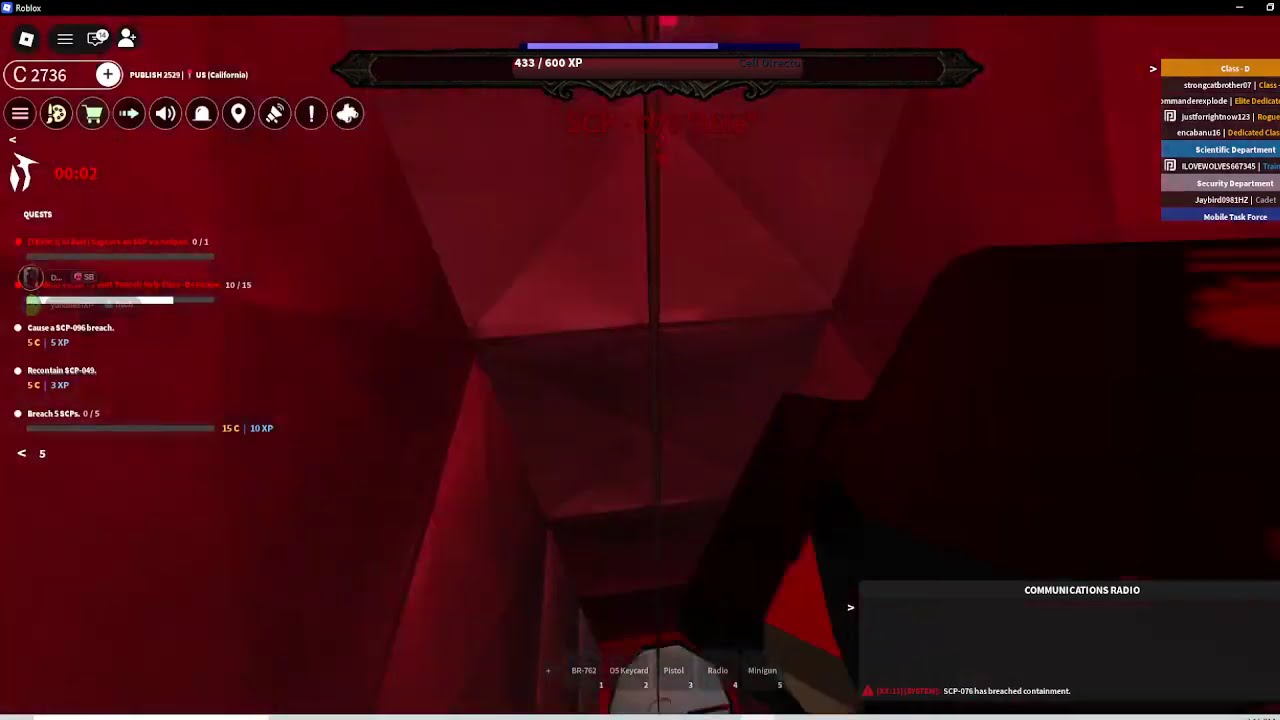 trying to breach scp 106 in scp roleplay while playin bedwars