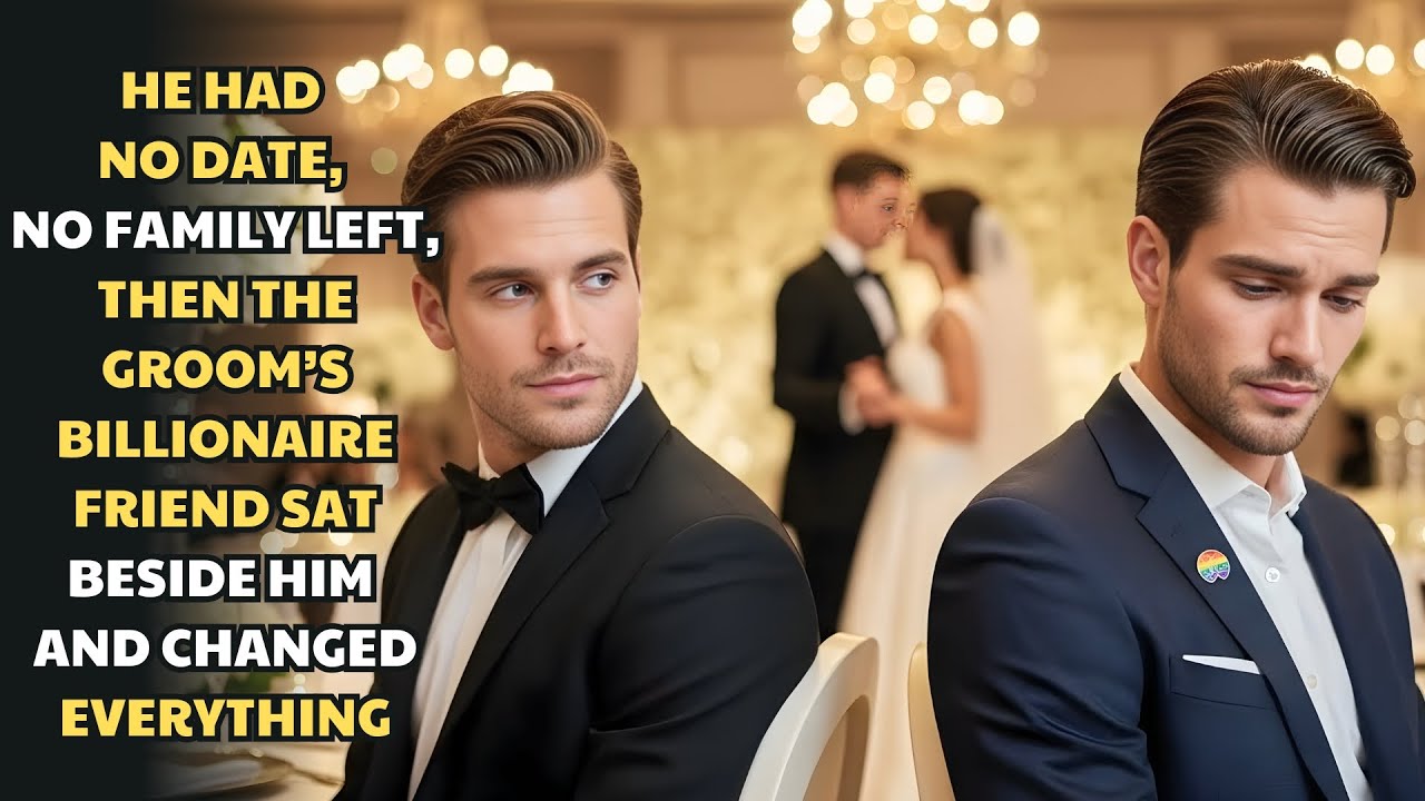 HE HAD NO DATE, NO FAMILY LEFT — THEN THE GROOM’S BILLIONAIRE FRIEND SAT BESIDE HIM AND CHANGED EVER
