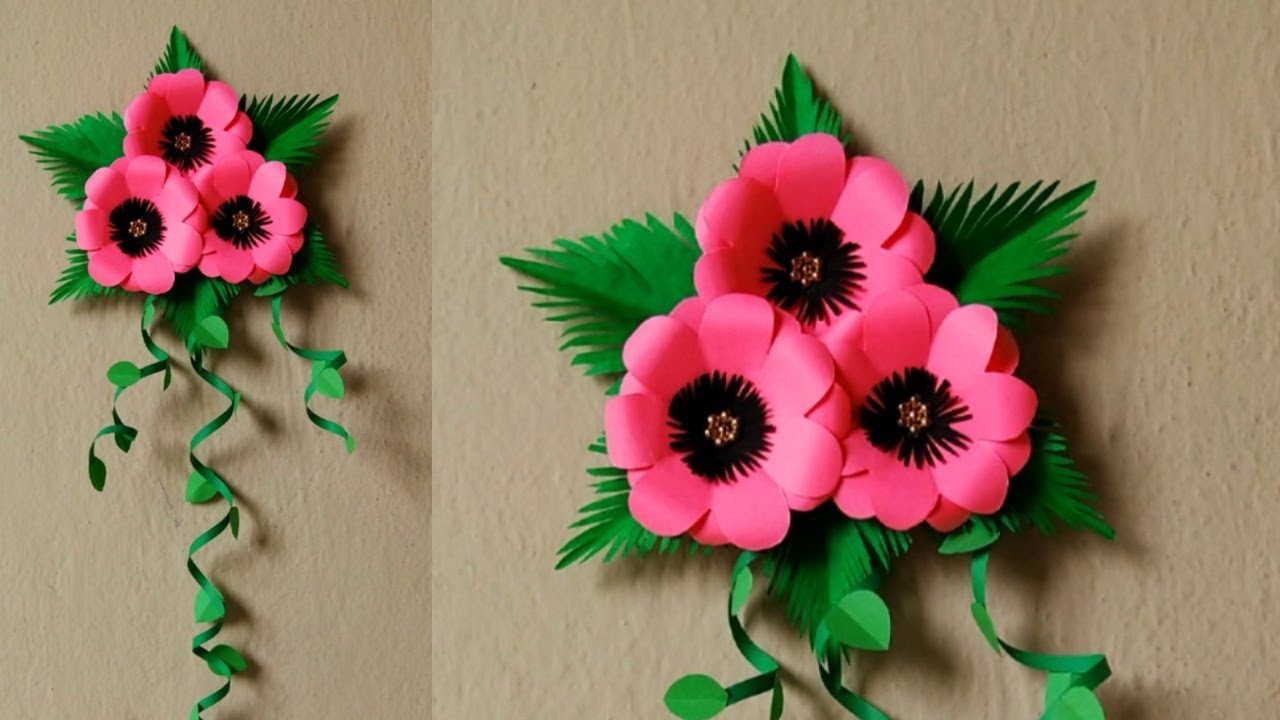 SIMPLE DIY PAPER FLOWER WALL/DOOR HANGING | EASY GIFT IDEA | PAPER DECOR