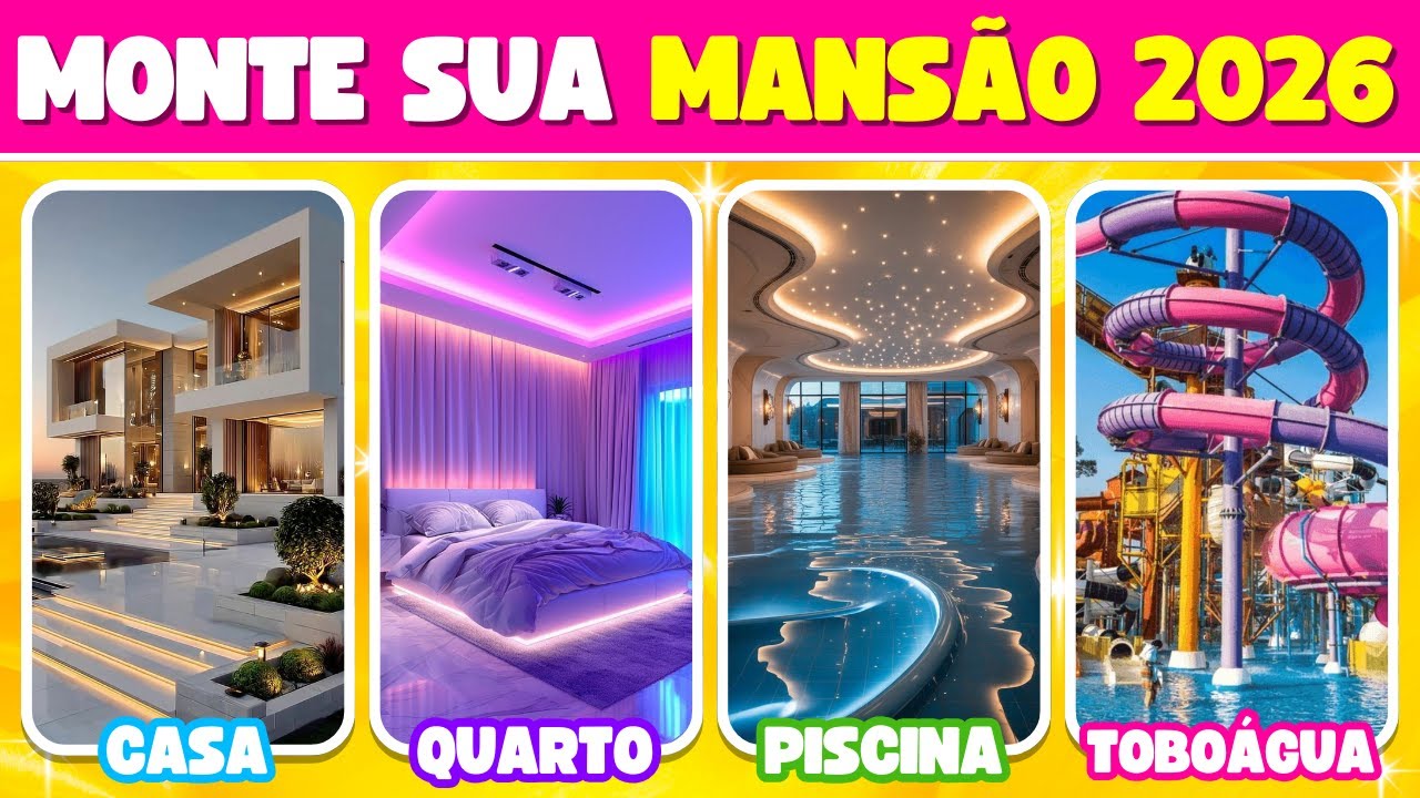 MONTE SUA MANSÃO DOS SONHOS EM 2026 🏡✨ | Escolhas Divertidas | Globo Quiz
