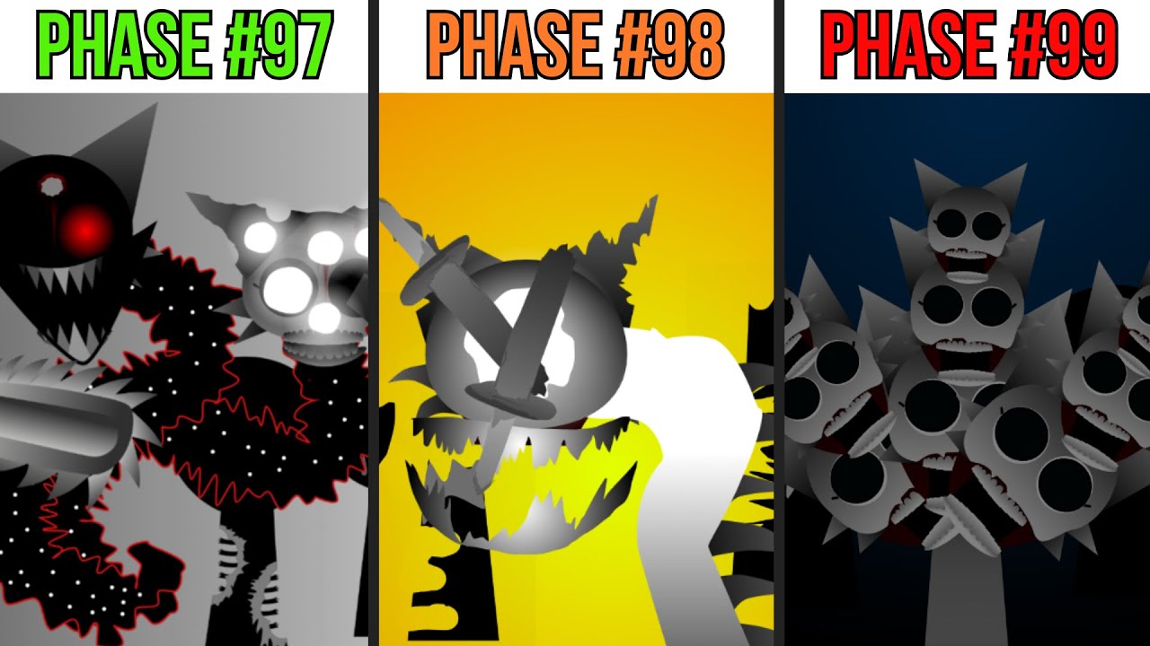 Phase 97 VS Phase 98 VS Phase 99 in Incredibox Sprunki