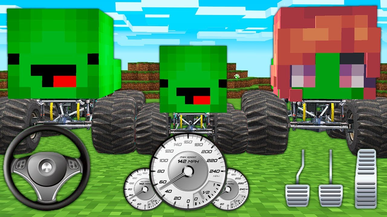 Mikey Family BECAME A BIG MONSTER TRUCK in Minecraft!