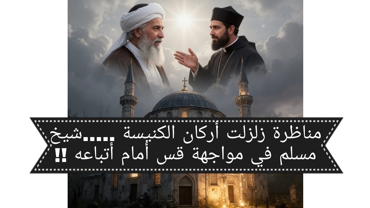 مناظرة زلزلت أركان الكنيسة .....شيخ مسلم في مواجهة قس أمام أتباعه !!