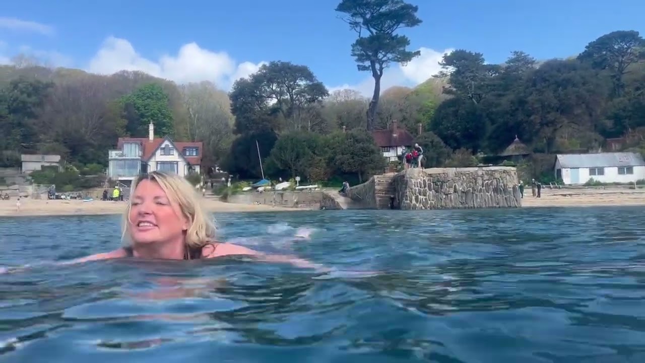 Falmouth Cornwall - Flushing beach for a swim and a cuppa.
