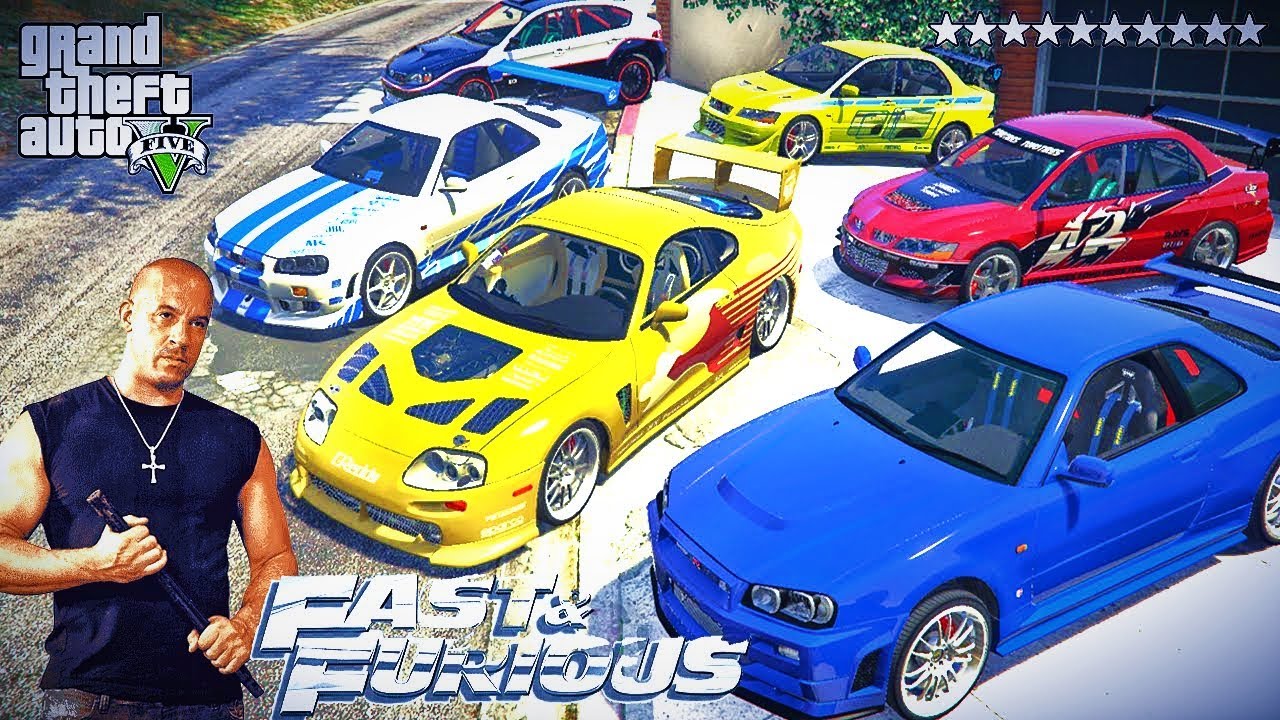 GTA 5 - Stealing Fast and Furious Cars with Franklin! (Real Life Cars #89)