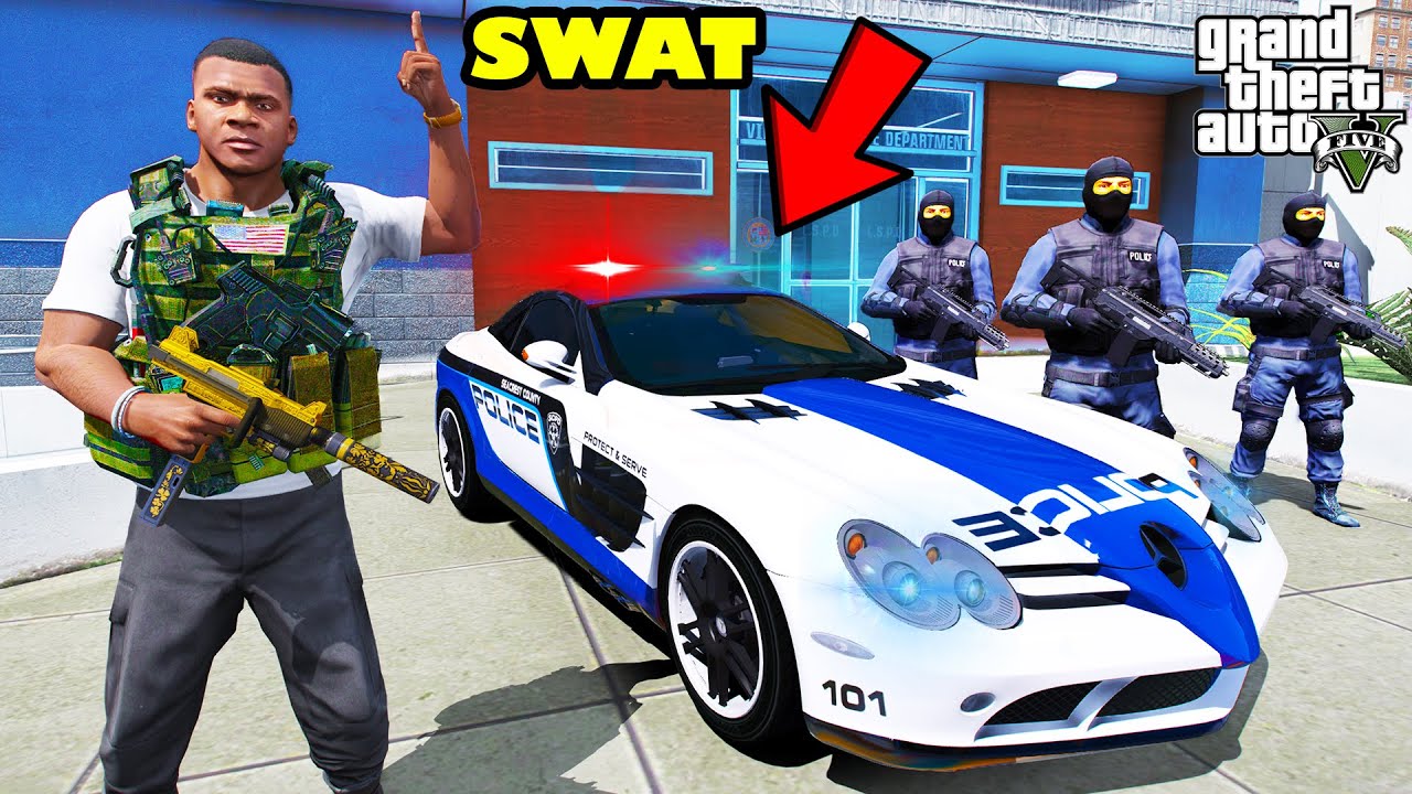 Franklin Become New SWAT Boss In GTA 5 | SHINCHAN and CHOP